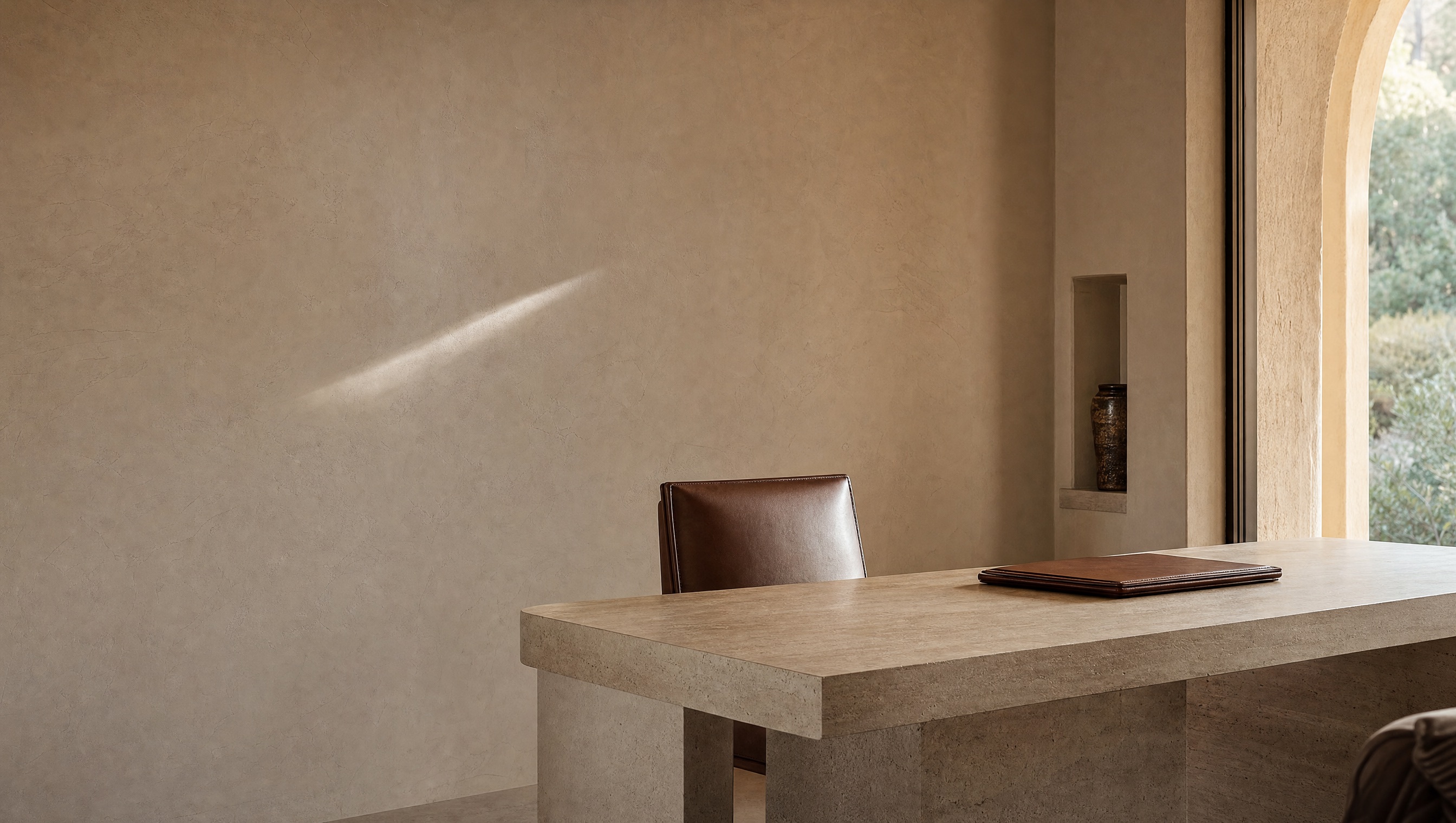 A plaster study in raking afternoon light